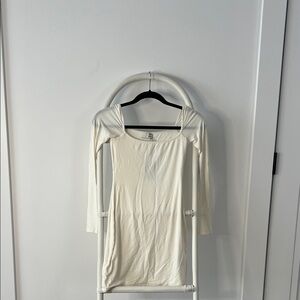 Wilfred Cream Square-Neck Long Sleeve Dress
